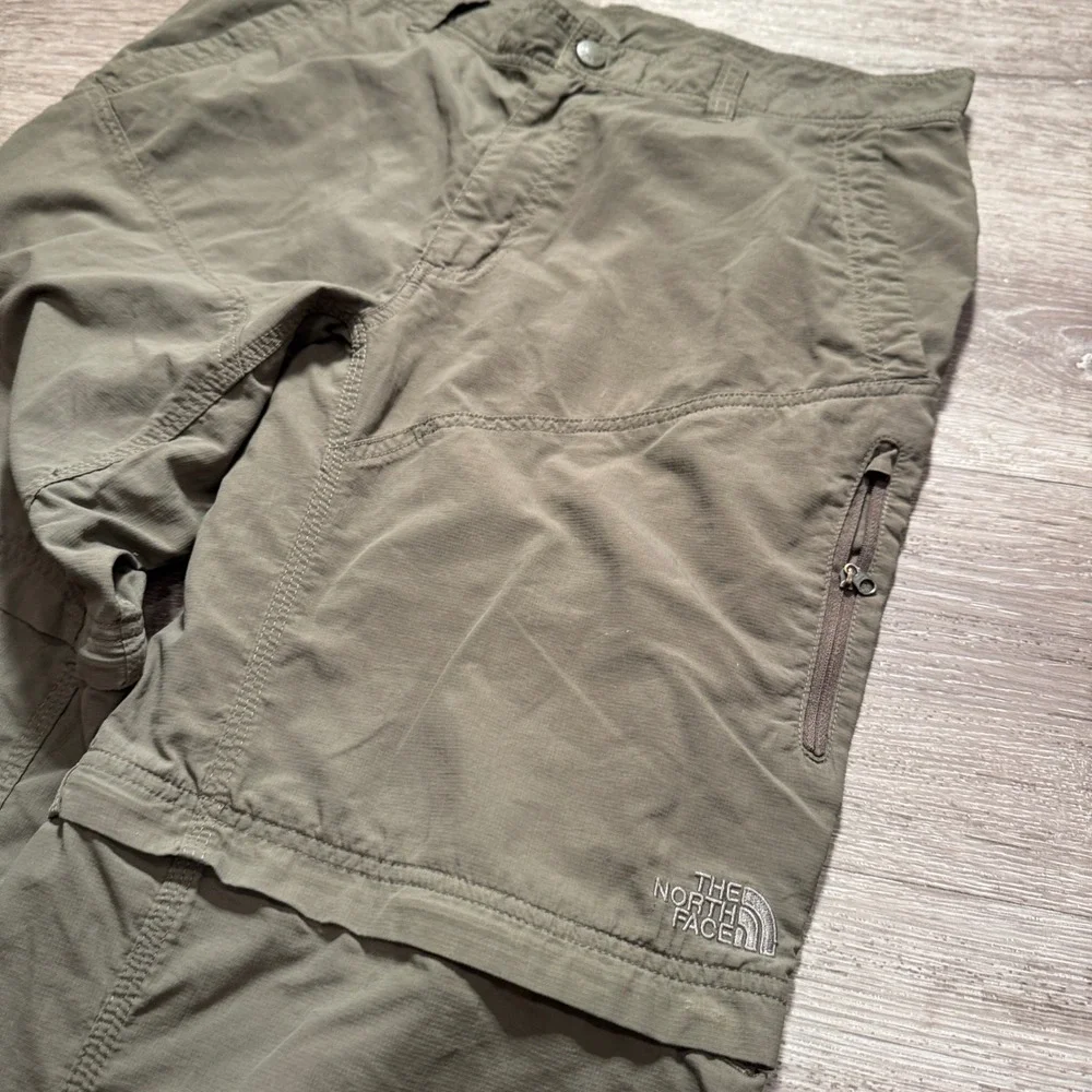 The North Face Convertible Pants Mens 34 Green Nylon Hiking Paramount Peak 34x32